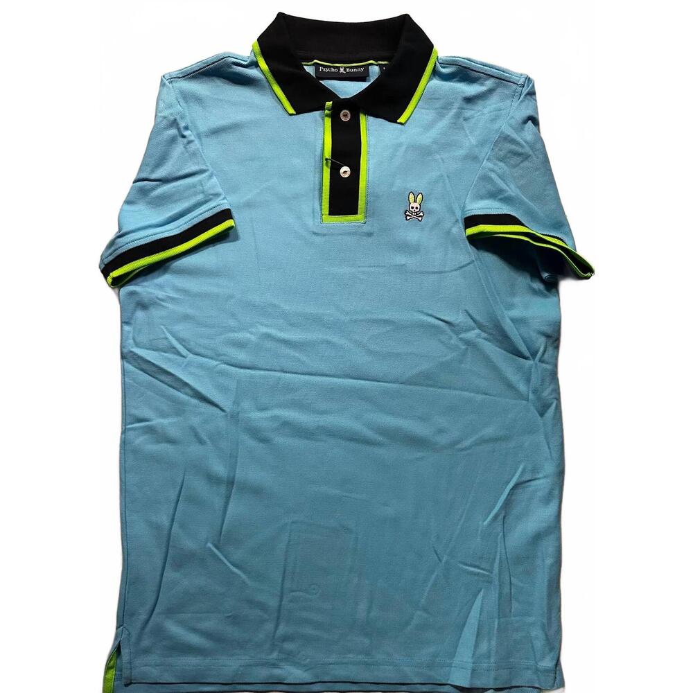 NEW PSYCHO BUNNY men's westbury polo in blue - Picture 1 of 2